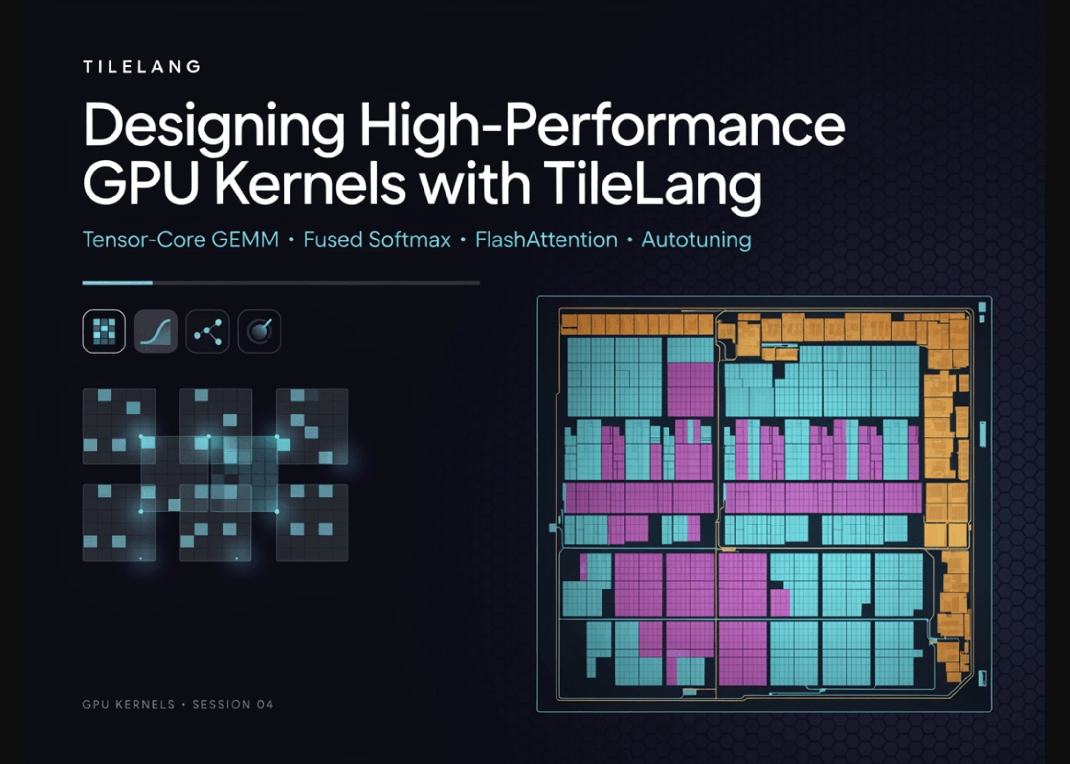Designing High-Performance GPU Kernels with TileLang: Tensor-Core GEMM, Fused Softmax, FlashAttention, and Autotuning