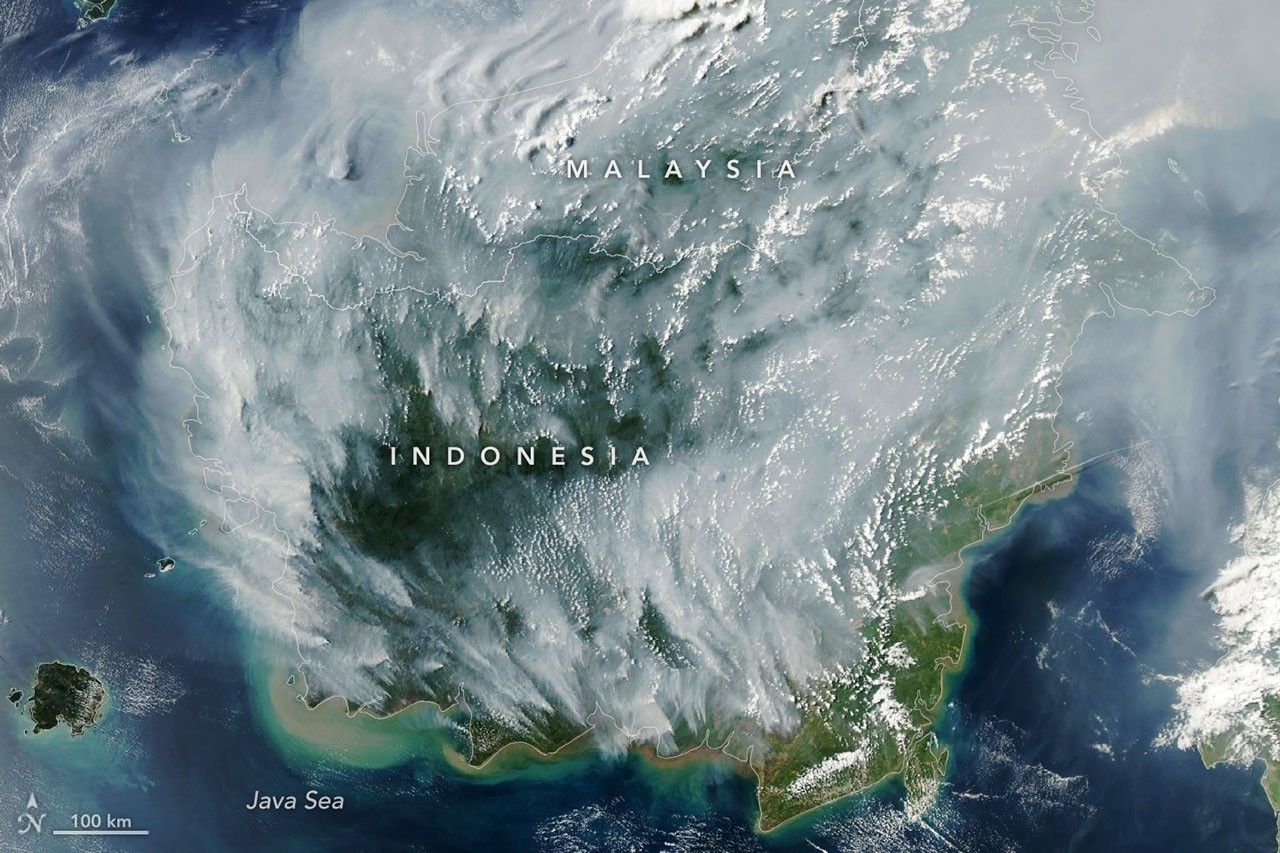 Peatland Fires Darken Skies in Indonesia