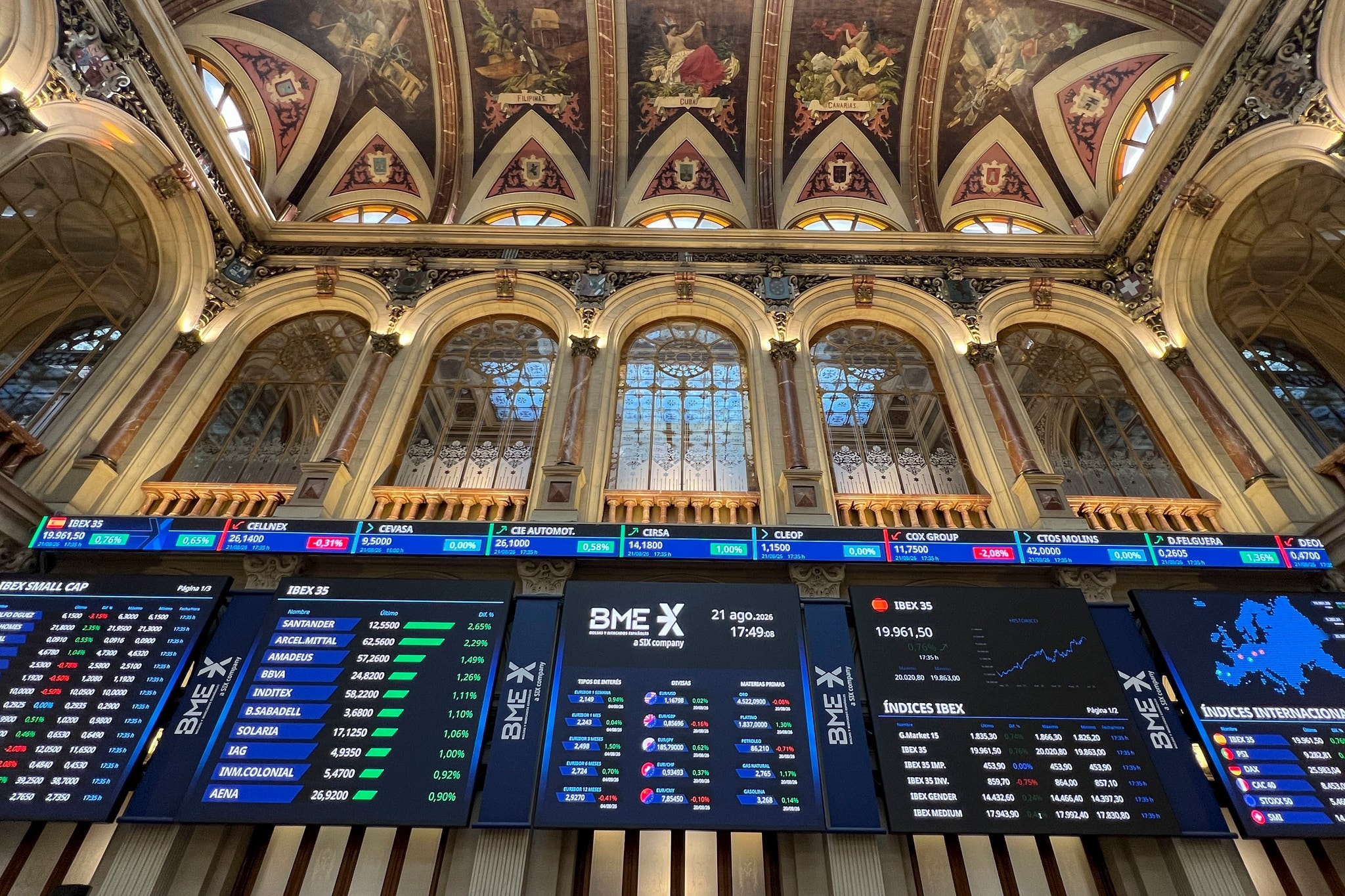 El Ibex recupera los 20.000 puntos en el inicio de una semana marcada por los bancos centrales y Nvidia