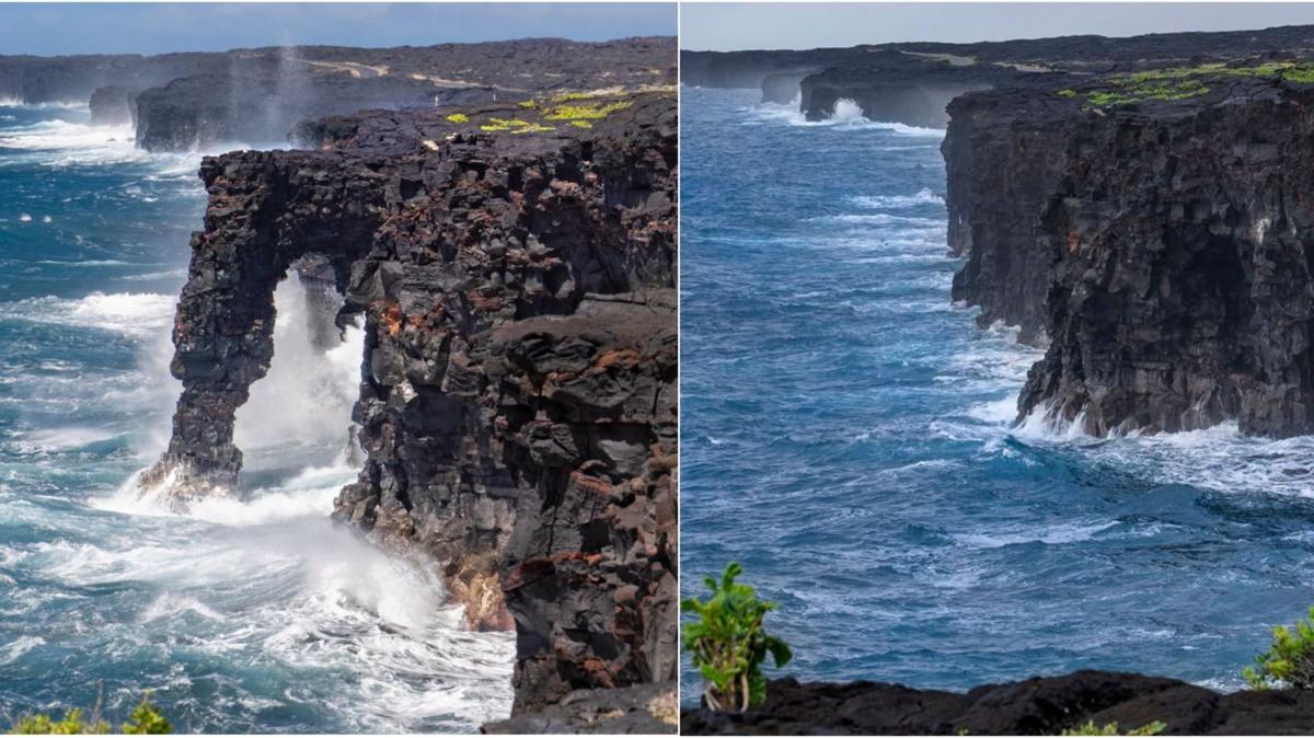 Hawaii's iconic 550-year-old Hōlei Sea Arch collapses